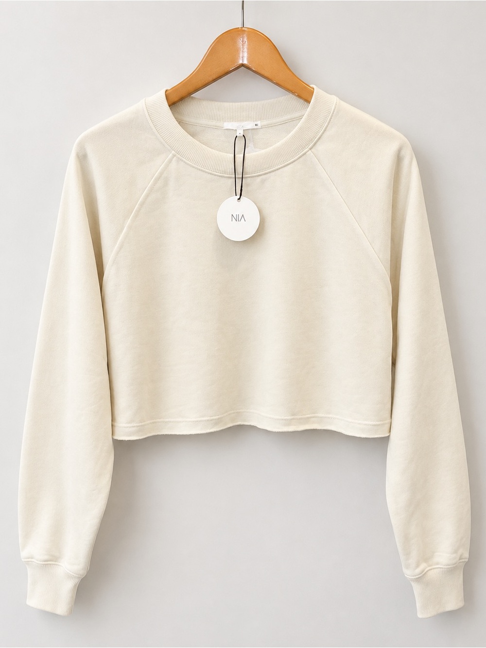 Cream Cropped Sweatshirt